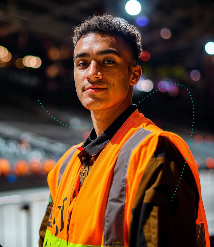 Worker ready to start their shift